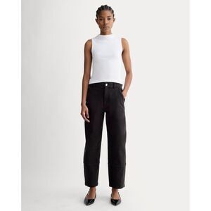 Everlane The Utility Barrel Pant in Black Organic Cotton Size 14 Regular NWT